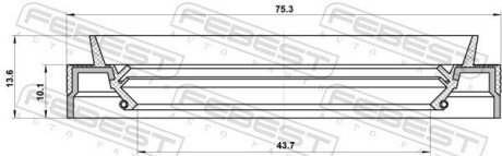 Сальник заднего редуктора febest 95JEY-45751014R