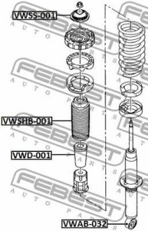 Сайлентблок підвіски febest VWAB-032