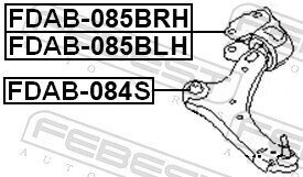 Сайлентблок задній переднього правого важеля febest FDAB085BRH