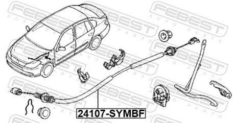 Трос приводу дроссельної febest 24107SYMBF