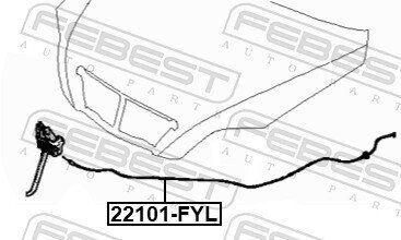 Трос приводу відкривання замку капота febest 22101FYL