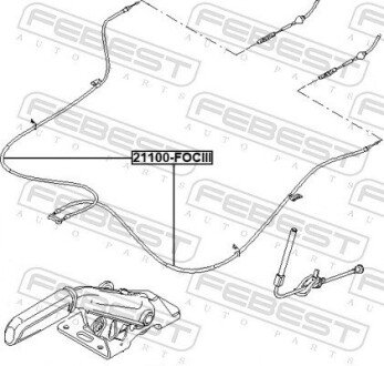 Трос ручного гальма febest 21100FOCIII