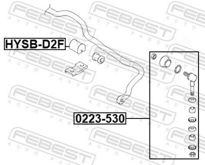 Втулка переднього стабілізатора febest HYSBD2F
