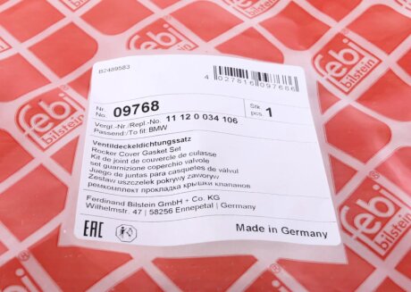 Прокладка крышки клапанов febі Bilstein 09768