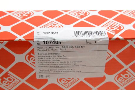 Фильтр масляный АКПП AUDI Q7 06-15, VW TOUAREG 02-10 с прокладкой (FEBI) febі Bilstein 107404