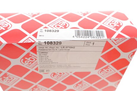FEBI LANDROVER Фильтр воздушный Discaovery Sport 2,0D 14-, Evoque 2,0D 15- febі Bilstein 108329