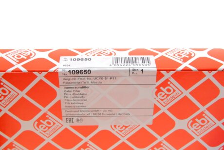 FEBI FORD Фильтр салона Ranger 2.2TDCi 11- febі Bilstein 109650