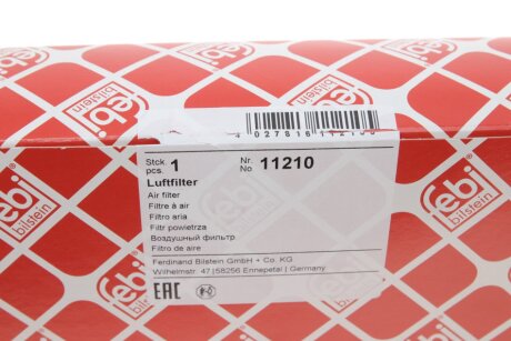 FEBI VW Фильтр возд. AUDI A4 94-,PASSAT 96-, OPEL Omega A febі Bilstein 11210