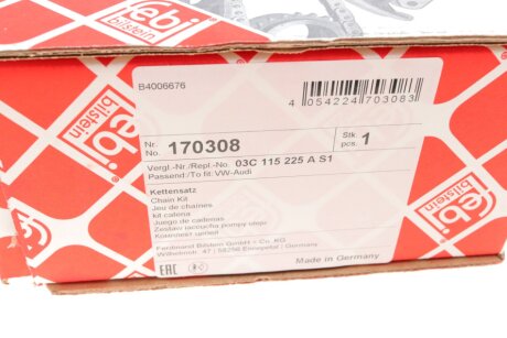 FEBI VW К-т цепи масляного насоса Gilf,Tiguan, Touran 1.4TSI 06-, AUDI A1/A3 TFSI febі Bilstein 170308