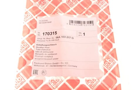 Патрубок вентиляції febі Bilstein 170315