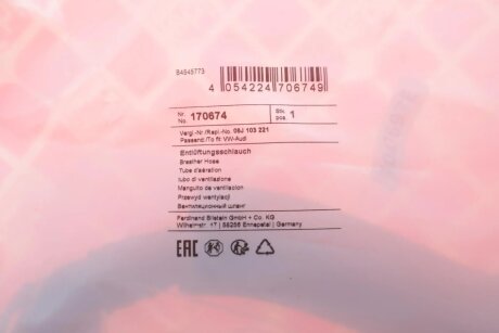 Шланг картерных газов VAG 1,8/2,0 TFSI (FEBI) febі Bilstein 170674