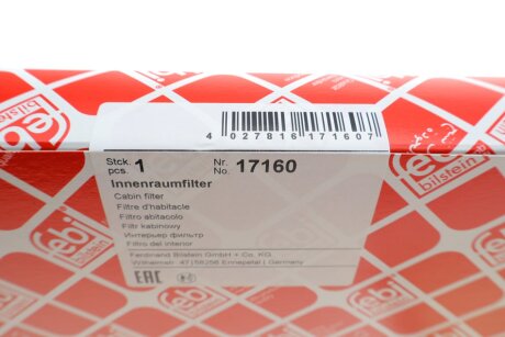 FEBI DB Фильтр воздушный салона W168 98- febі Bilstein 17160