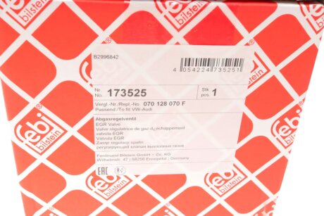 Клапан контролю системи випуску відпрацьованих газів febі Bilstein 173525