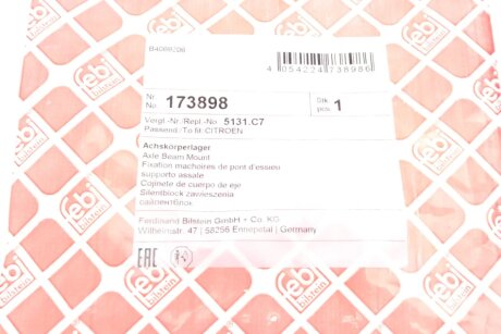 Сайленблок балки febі Bilstein 173898