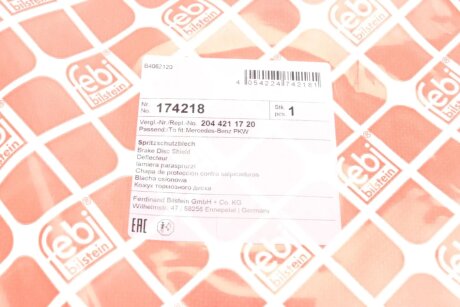 Захист дискових гальм febі Bilstein 174218