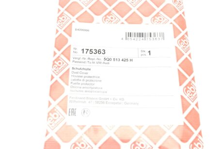 Пильник амортизатора febі Bilstein 175363