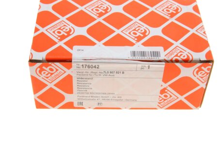 Резистор вентилятора обігріву febі Bilstein 176042