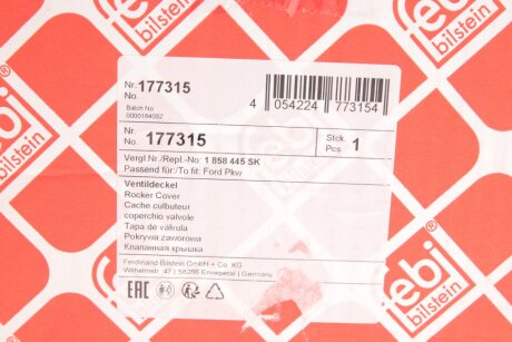 Кришка клапанів з клапаном рециркуляції відпрацьованих газів і прокладкою febі Bilstein 177315