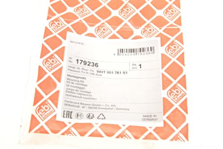 Монтажний комплект болтів та гайок поперечного важеля febі Bilstein 179236