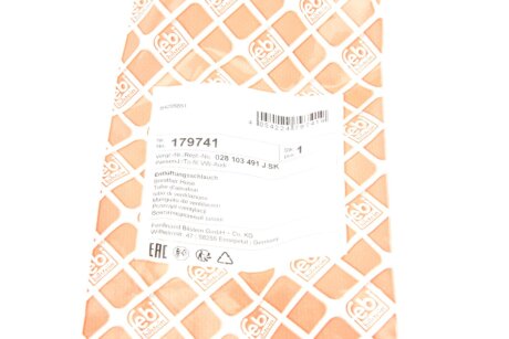 FEBI Патрубок вентиляции картера VW CADDY 1.9TDI -04 febі Bilstein 179741