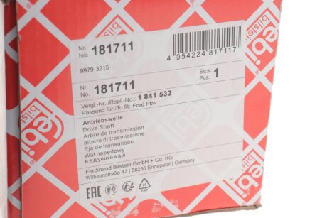 К-т валу привідного febі Bilstein 181711