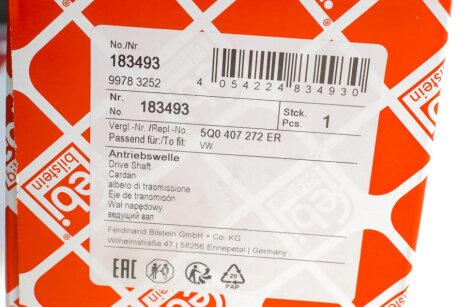 К-т валу привідного febі Bilstein 183493