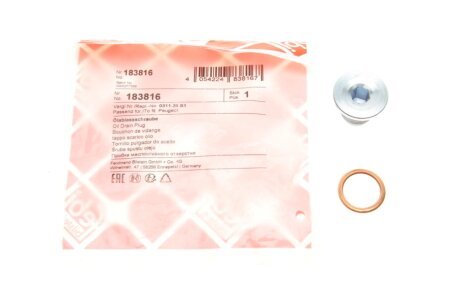 Пробка зливу мастила з ущільненням febі Bilstein 183816
