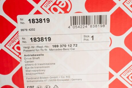 К-т валу привідного febі Bilstein 183819