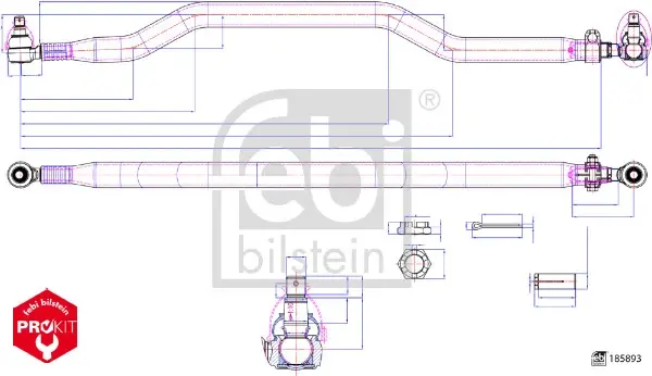 Рульова тяга поперечна febі bilstein 185893