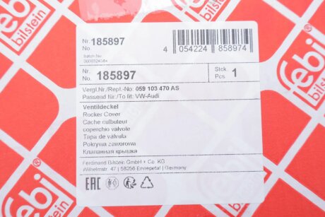 Кришка клапанів з клапаном рециркуляції відпрацьованих газів і прокладкою febі Bilstein 185897