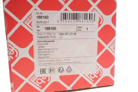 К-т валу привідного febі Bilstein 188160