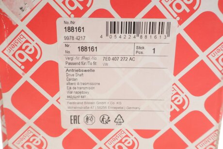 К-т валу привідного febі Bilstein 188161