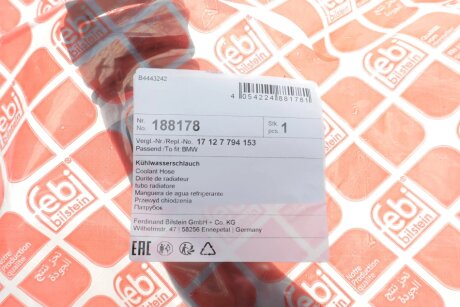 Патрубок системи охолодження febі Bilstein 188178