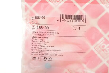 Пробка зливу мастила АКПП febі Bilstein 188199