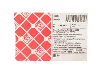 Трос ручних гальм febі Bilstein 188281