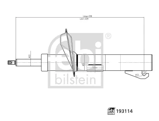 FEBI MITSUBISHI амортизатор газ.передн.L200 05- Febі Bilstein 193114 (фото 1)
