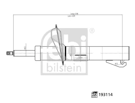 FEBI MITSUBISHI амортизатор газ.передн.L200 05- Febі Bilstein 193114