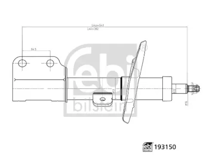 FEBI CITROEN амортизатор передній CITROEN JUMPY, SPACETOURER OPEL VIVARO C, ZAFIRA LIFE PEUGEOT EXPERT, TRAVELLER 1.5D-Electric 04.16- Febі Bilstein 193150