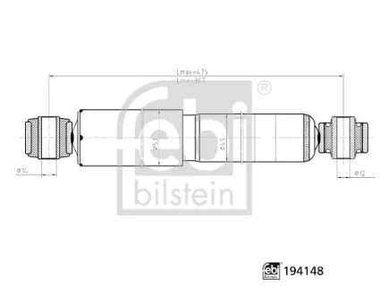 Задній амортизатор (стойка) Febі Bilstein 194148