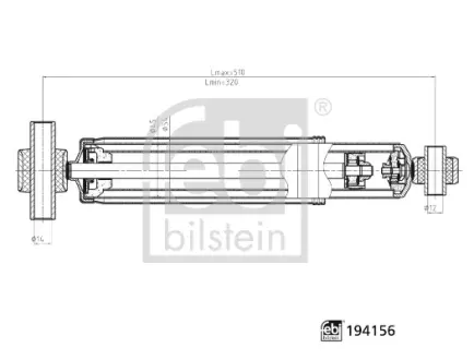 Задній амортизатор (стойка) febі bilstein 194156