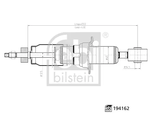 FEBI TOYOTA амортизатор газ.передн.Hilux III 05- Febі Bilstein 194162 (фото 1)