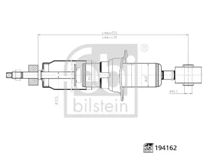 FEBI TOYOTA амортизатор газ.передн.Hilux III 05- Febі Bilstein 194162
