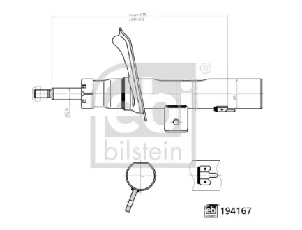 FEBI CITROEN амортизатор газ.передн.прав. Berlingo 96- febі bilstein 194167