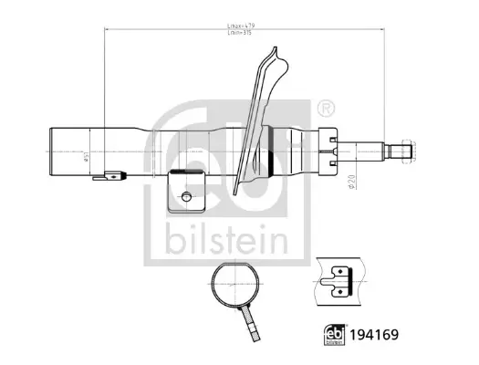 FEBI CITROEN амортизатор газ.передн.лів. Berlingo 96- febі bilstein 194169