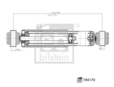 Задний амортизатор (стойка) febі bilstein 194170