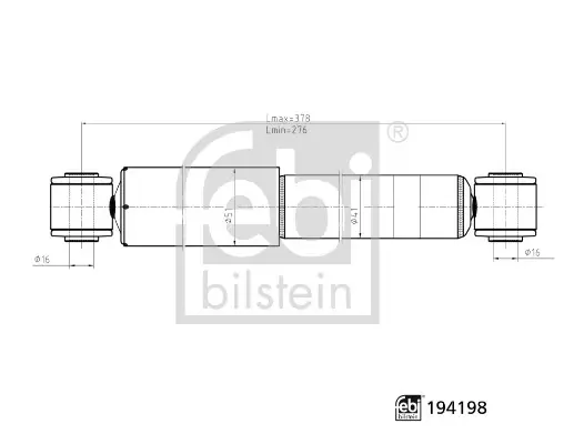 Задній амортизатор (стойка) Febі Bilstein 194198 (фото 1)