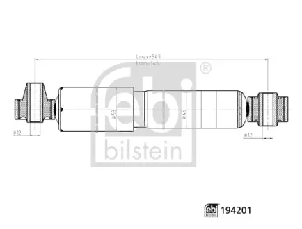 FEBI FIAT амортизатор газ. задн.Doblo,Opel Combo 10- febі bilstein 194201 Фиат Добло