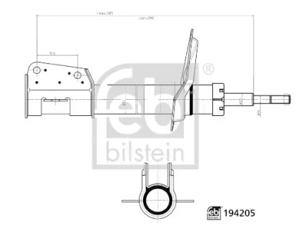 FEBI CITROEN амортизатор газ.передн.Fiat Scudo 95- Jumpy 95-Peugeot 806/Expert 95- febі bilstein 194205 Пежо Експерт
