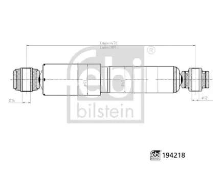 Задний амортизатор (стойка) febі bilstein 194218 Фольксваген Кадди 3