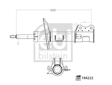 FEBI FIAT амортизатор газ. передн.прав.Doblo 10-,Opel Combo 12- febі bilstein 194222 Фиат Добло